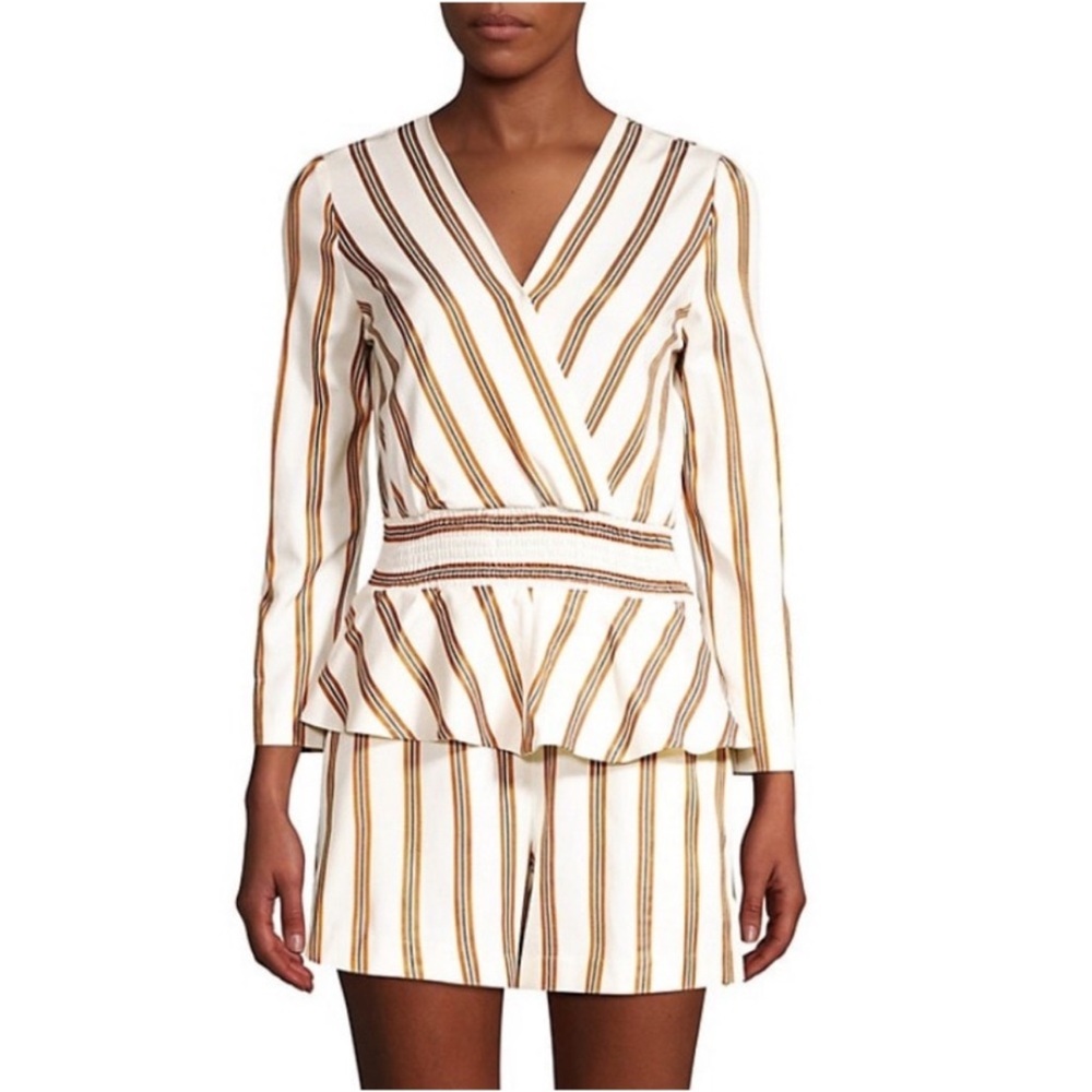 Maje Striped Peplum Romper Size 36